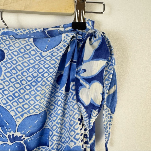 Jams World Tahiti Sarong Skirt Small W812-TAHI Blue Floral Rayon Wrap Hawaii - Picture 3 of 12